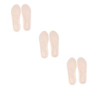 FRCOLOR 3 Pairs Flat Foot Insoles for Women Gel Shoe Cushions Sheepskin Material Sports Daily Use Size 43-46