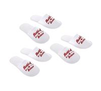 FRCOLOR 3 Pairs Maid of Honor Wedding Party Disposable Slippers Gold Lettering Footwear for Pajama Parties and Guests Non Slip Closed Toe Design for Safe Indoor Use