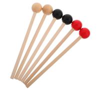 FRCOLOR 3 Pairs Wooden Drum Sticks Percussion Mallets Solid Wood Fine Craftsmanship Convenient Replacement Assorted Colours for Beginners Playing Percussion Instruments