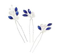 FRCOLOR 3 pcs Crystal U Shaped Hairpins Set for Women Elegant Wedding Bridal Hair Accessories Stylish Hair Jewels for Special Occasions Decorative Metal Hairpins with Unique Design
