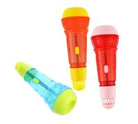 FRCOLOR 3 Pcs Microphone with Built Echo Effect for Singing and Play Plastic Party Microphones for Game Show Props and Stage Performance Suitable