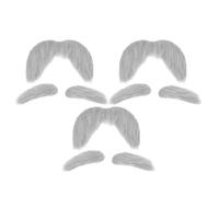 FRCOLOR 3 Sets Beard and Mustache Costume Set Halloween Fake Beard Self Adhesive Realistic Design Plush Fiber Super Adhesive Comfortable for Ages Party Dress