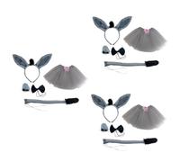 FRCOLOR 3 Sets Donkey Fancy Dress Costumes Accessories Set Halloween Costume Props Cosplay Burro Ear Headdress Bow Tie Decor