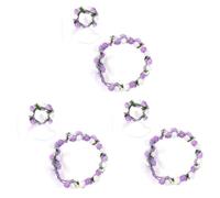 FRCOLOR 3 Sets Elegant Bridal Garland Korean Handmade Wreath Seaside Decor Double Row Wristband Headband Accessory