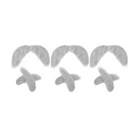 FRCOLOR 3 Sets Old Man Mustache and Eyebrows Self-adhesive Fake Beard Prop Realistic Design Plush Fiber Comfortable Super Adhesive for Men Party Dress