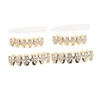FRCOLOR 3 Sets Temporary Hip Hop Silver Tooth Grill Metal Jewelry Single Tooth Cap for Boys and Girls Adults