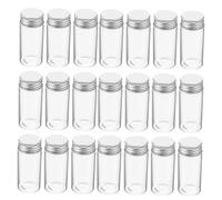 FRCOLOR 30pcs Clear Glass Vials with Lids Sealed Sample Jars for Capsules Medicine Herbs Leakproof Small Storage Tubes for Liquids Reagents Laboratory Use