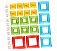 FRCOLOR 30Pcs Colored Building Blocks for Educational Geometrical Shape Stacking Smooth Construction Enhances Cognitive Skills and Fine Motor Development for Boys