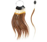 FRCOLOR 30Pcs Human Hair Color Palette Ring Real Hair Samples for Professional Dye Testing and Salon Extensions