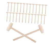 FRCOLOR 30pcs Mini Wooden Mallet for Natural Solid Wood Small Hammer for Chocolate Cracking Cake Party Fun Hand-eye Coordination and Social Play Development