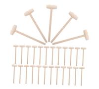 FRCOLOR 30pcs Mini Wooden Mallets for Cracking Chocolate and Planet Cake Small Natural Wood Hammers for Interactive Play Educational for Coordination and Creativity Development