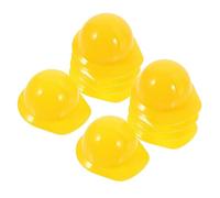 FRCOLOR 30pcs Miniature Construction Hats Yellow Doll Accessories Cake Topper Helmets Pet Safety Hard Hats for Building Theme DIY Craft Supplies