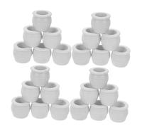 FRCOLOR 30pcs Miniature House Accessories Flowerpot Plastic Mini Flower Pots for Micro Landscape DIY Artificial Pot Flowers for Dollhouse Bonsai and Terrarium Decor