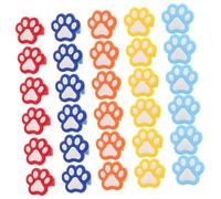 FRCOLOR 30pcs Plastic Paw Print Rings Cat-themed Animal Finger Jewelry Lightweight Party Favors for Birthday Classroom Prizes Pet Lover Goodie Bag Fillers