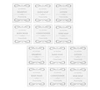 FRCOLOR 30pcs Shower Bottle Labels Shampoo Body Wash Stickers 7.5x7.5cm PVC Self-Adhesive Sticker Waterproof Removable Easy Replacement Fashionable Elegant for Bathroom Organization