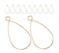 FRCOLOR 30pcs Teardrop Open Bezel Pendants Alloy Jewelry Making Accessories Hollow Frame Necklace and Bracelet DIY Supplies for Resin Craft