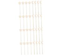 FRCOLOR 32 pcs Wooden Fairy Wands DIY Craft for and Moon Wands Creative Handmade Birthday Party Supplies