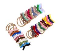 FRCOLOR 32pcs Bow Headbands Soft Fluffy Velvet Stretchy Hairbands for Newborns Boy Girl with Elastic Comfortable Fit and Charming Bow Design Multiple Colors