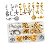 FRCOLOR 33pcs Metal Hair Charms Dreadlock Hair Jewelry Crystal Wire Wrapped Braids for Women