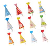 FRCOLOR 36pcs Korean Style Mini Birthday Cone Hats Cake Toppers DIY Cupcake Decorations for Parties Shower Adorable Cone Cups with Mixed Polka Dot Stripe Star Designs