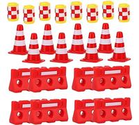 FRCOLOR 36pcs Mini Traffic Cones and Fences Educational Learning for Year Bright Colors Traffic Model Playset for Imaginative Outside Games and Parent Interaction