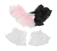 FRCOLOR 3pairs Lace Bow Sleeve Cuffs Detachable Wrist Arm Sleeves for Nail Picture Props Wedding Background Nail Salon Photo Props