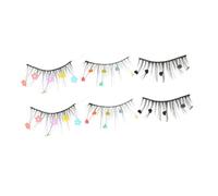FRCOLOR 3pairs Sequin False Eyelashes Glitter Lashes Heart Shape Flowers for Cosplay Party Wear