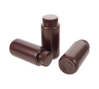 FRCOLOR 3pcs 500ml Plastic Reagent Bottles with Lids, Small Laboratory Sample Storage Containers, Dark Color Medicine Liquid Storage Bottles for Beauty and Personal Care