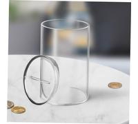 FRCOLOR 3pcs Acrylic Coin Container Transparent Desktop Saving Bank with Lid for Home Office Bedroom Suitable for Cash Change Tips and Ticket Storage for Family and Friends