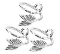 FRCOLOR 3pcs Adjustable Alloy Crochet Tension Rings for Finger Knitting Yarn Guide Protecting From Blisters Portable Knitting Accessories for Consistent Yarn Control