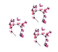 FRCOLOR 3pcs Adjustable Bride Hair Band Pink Hair Accessories for Wedding Headwear for