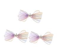 FRCOLOR 3pcs Adorable Girls Hair Accessory Bow Hairband Crown Decor Pearl Crown and Mesh Yarn for Everyday Use