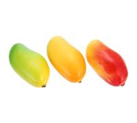 FRCOLOR 3pcs Artificial Mango Models Foam Mangoes Realistic Fruit Ornaments Lifelike Multi-functional Red Green Yellow Decoration for Film and Television Props