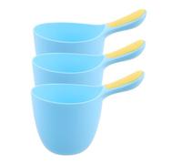FRCOLOR 3pcs Baby Bath Rinser Shampooing Cup with Ergonomic Handle and Nonslip Grip, Soft Pp Material Newborn Bath Shower Cup for Baby's Head Hair Washing During Daily Bathing