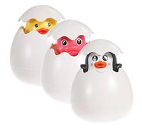 FRCOLOR 3pcs Bath Floating Sprinkler Eggs for Bathtub Creative Water Spray Tub with Penguin Duck Dinosaur Safe Smooth Surface for Random Color Random Color