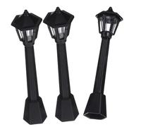 FRCOLOR 3pcs Black Miniature Street Lamp Model Lights for DIY Micro Landscape Natural Simulation Ornaments for Fairy Garden Dollhouse and Photography Scenes