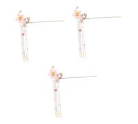 FRCOLOR 3pcs Boho Hair Accessory Hair Pin Chinese Style Tassel Antique Headdress for Parties Festivals