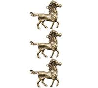 FRCOLOR 3pcs Brass Horse Pendants Creative Chinese Style DIY Keychain Accessories for Necklace Holiday Decoration Long-term Use and Fade Resistant