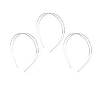 FRCOLOR 3pcs Bridal Rhinestone Headband Double Layer Sparkling Crystal Wedding Tiara For Bridesmaids Party Wear Hair Accessories Crown Headpiece