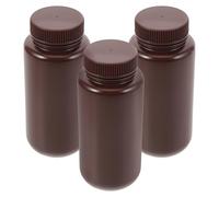 FRCOLOR 3pcs Brown Pp Empty Bottles with Lids 500ml Capacity Reagent Storage Containers Excellent Sealing Resistant to Deformation for Lab and Personal Use