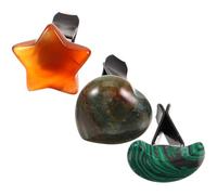 FRCOLOR 3pcs Car Outlet Clips Auto Interior Accessories with Natural Moss Agate and Red Agate Comfortable Hand Feel Unique Design for Car Vent Decoration