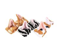 FRCOLOR 3pcs Cat Ear Shape Headband Women Girls Spa Facial Head Wrap Satin Makeup Hair Band