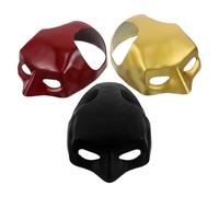 FRCOLOR 3Pcs Cat Masks for Pets, Festival and Holiday Party Cosplay, Cartoon Half Face Costume Masks in Black, Red and Gold Colors for Small Animals