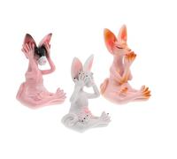 FRCOLOR 3pcs Cat Statue Desktop Collectible Figures Resin Finely Carved Unique Artistic Atmosphere Modern Style Easy to Clean for Desk Decorations Yoga Room Cat Lovers