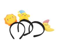 FRCOLOR 3pcs Celestial Moon and Light Headband Novelty Yellow Moon Light Star B Headwear for Festival Photo Booth Women Girls Birthday Party Costume Cosplay