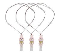 FRCOLOR 3pcs Ceramic Whistle Necklace Set with Rabbit Shaped Pendants, Portable Survival Whistles Producing Birdlike Sounds, for Outdoor Adventures and Daily Wear