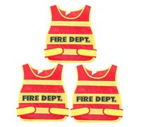 FRCOLOR 3pcs Children Fireman Dress-up Outfit: Simulation Firefighter Vest For Cosplay Role-playing And Social Skills Development