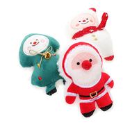 FRCOLOR 3pcs Christmas Style Cat Toys Plush Interactive Kitten Toy Bite-resistant Soft Cat Chew Lovely Pet Playthings for Xmas Festival