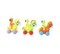 FRCOLOR 3Pcs Clockwork Car Cartoon Horse Design Twisting Driven Automatic Vehicles for Indoor Play Educational Hand Eye Coordination Development Random Colors Random Color