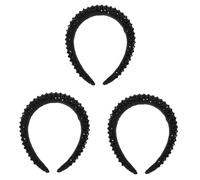 FRCOLOR 3pcs Crystal Rhinestone Hairband Headdress Plaited Hair Accessories for Women